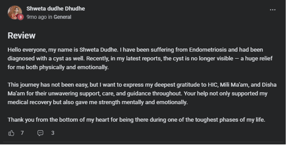 Client testimonial