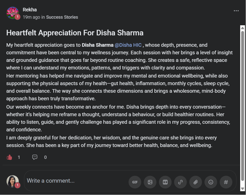 Client testimonial