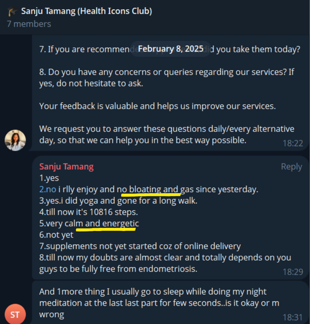 Sanju bloating gone screenshot