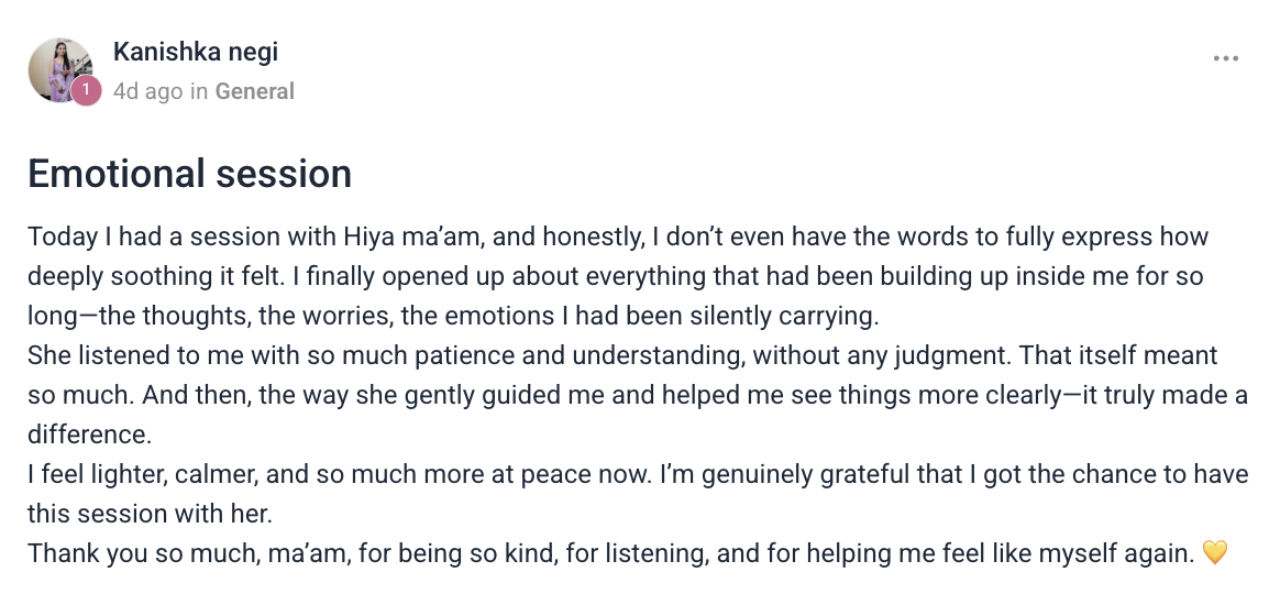 Client testimonial