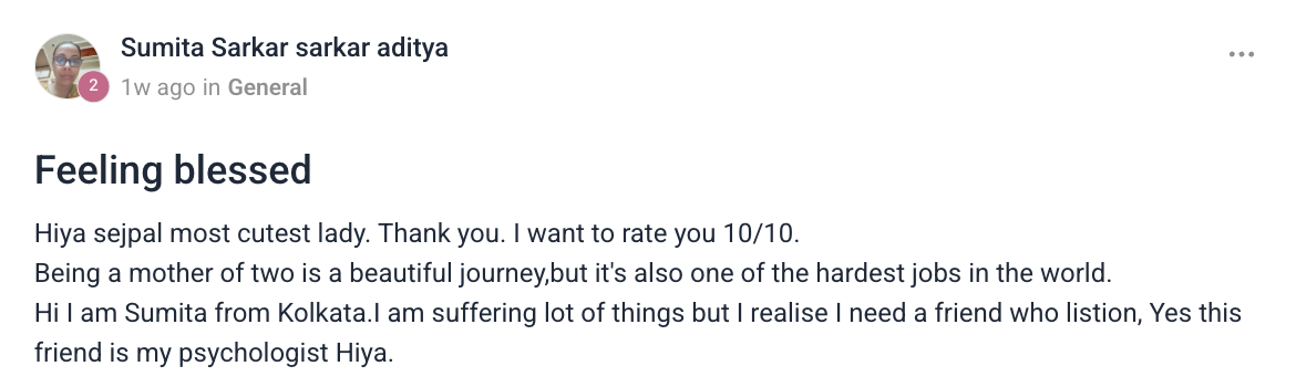 Client testimonial