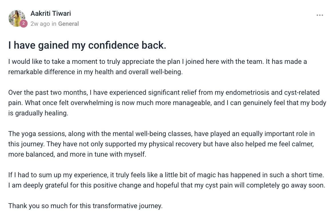 Client testimonial