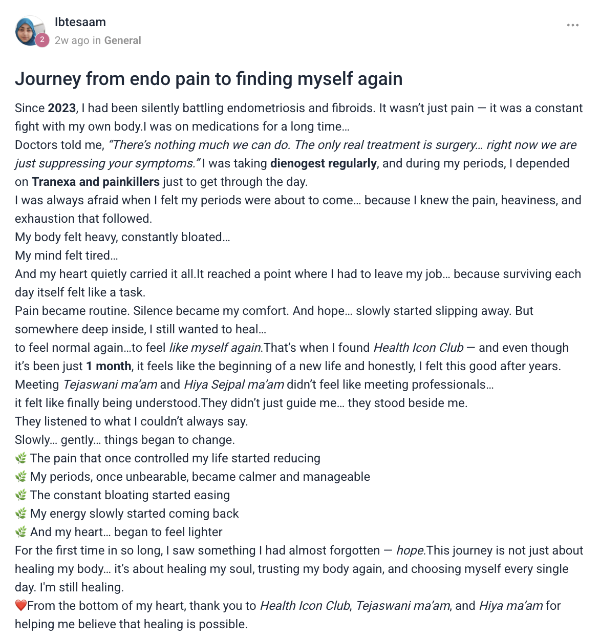Client testimonial