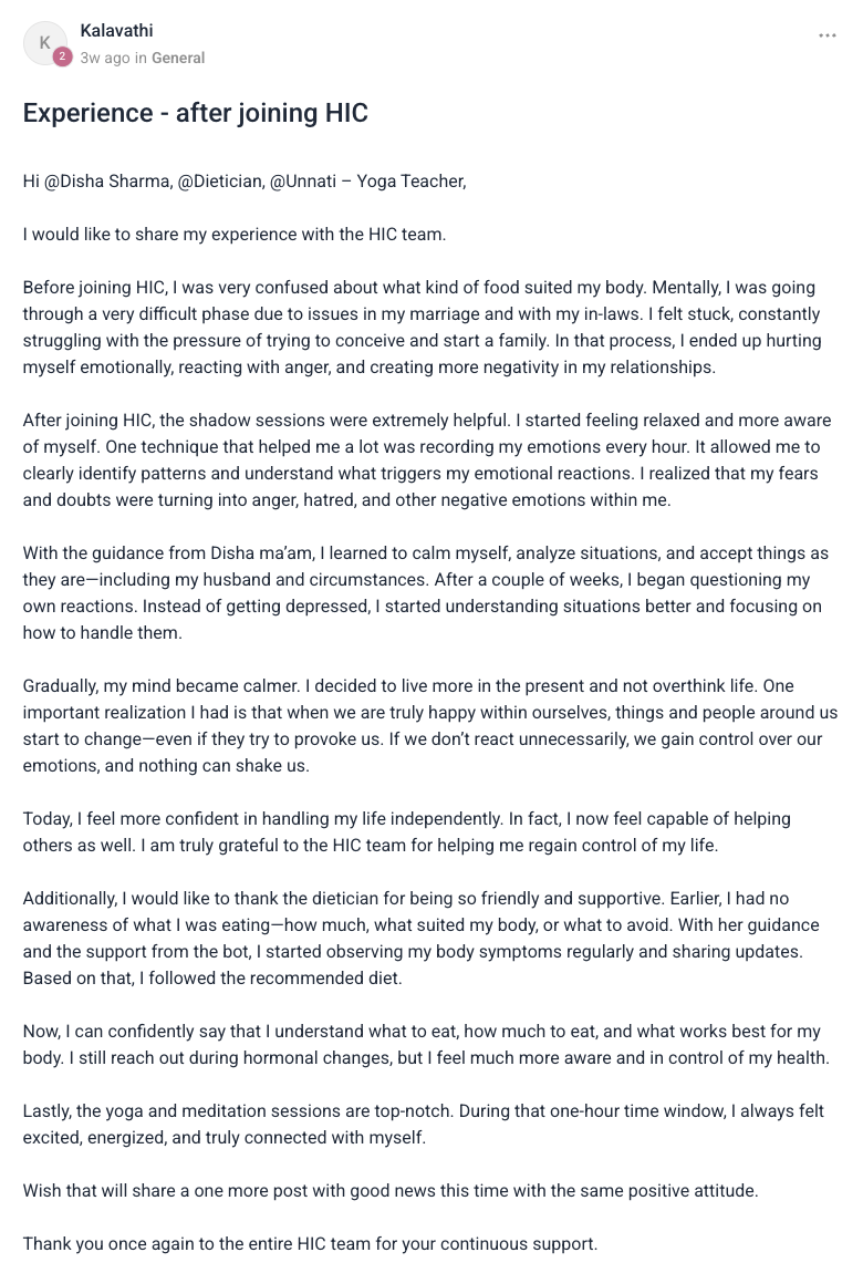 Client testimonial
