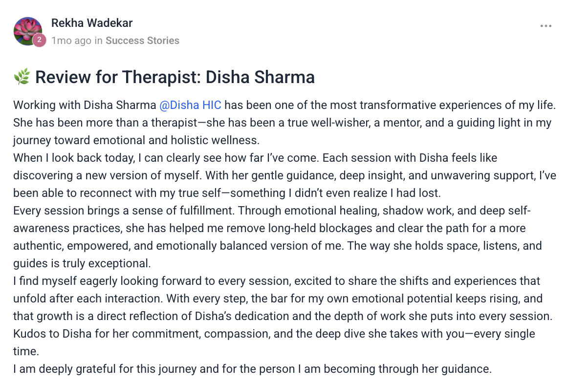 Client testimonial