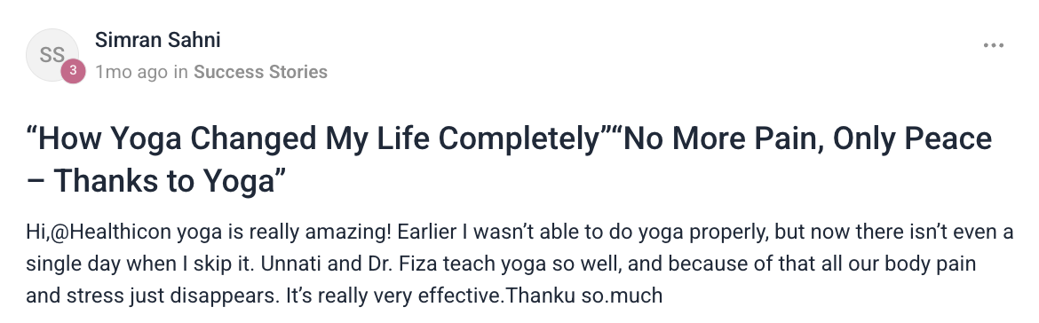 Client testimonial