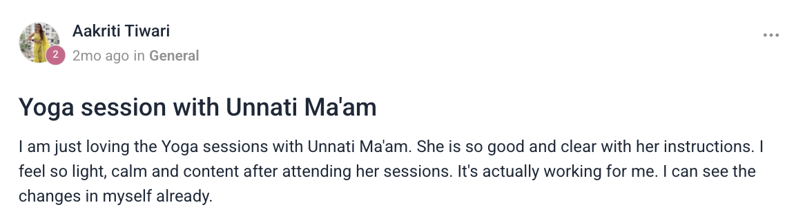 Client testimonial