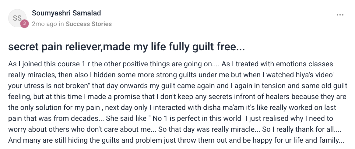 Client testimonial