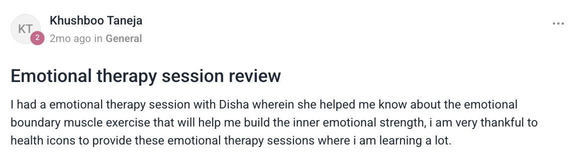 Client testimonial