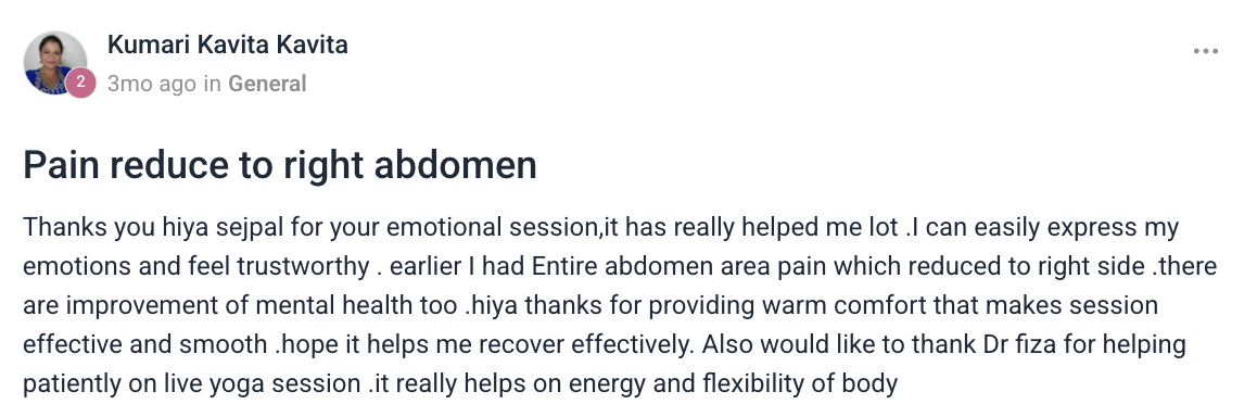Client testimonial