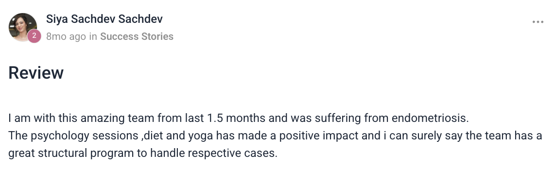 Client testimonial