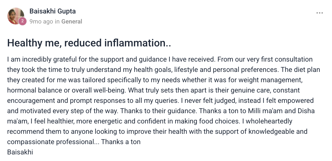 Client testimonial
