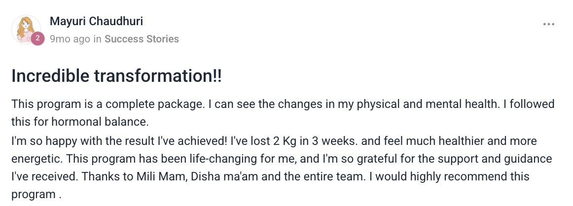Client testimonial