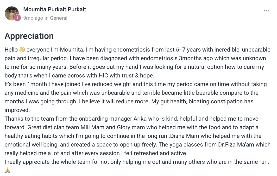 Client testimonial