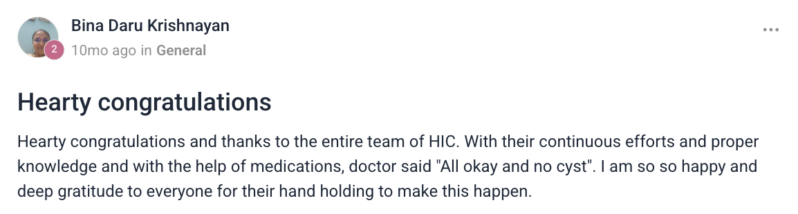 Client testimonial