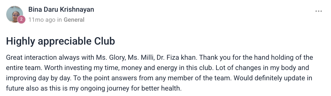 Client testimonial