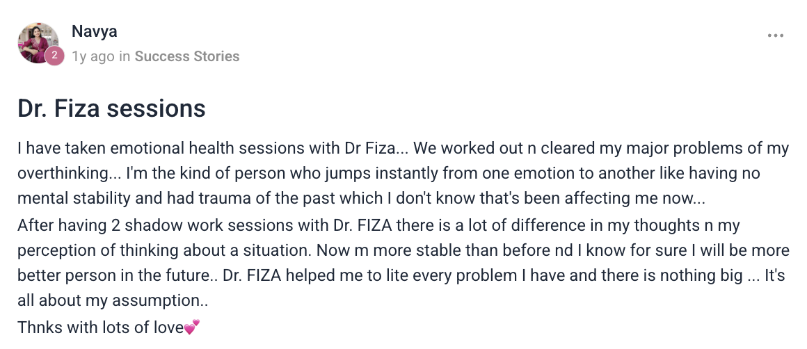Client testimonial