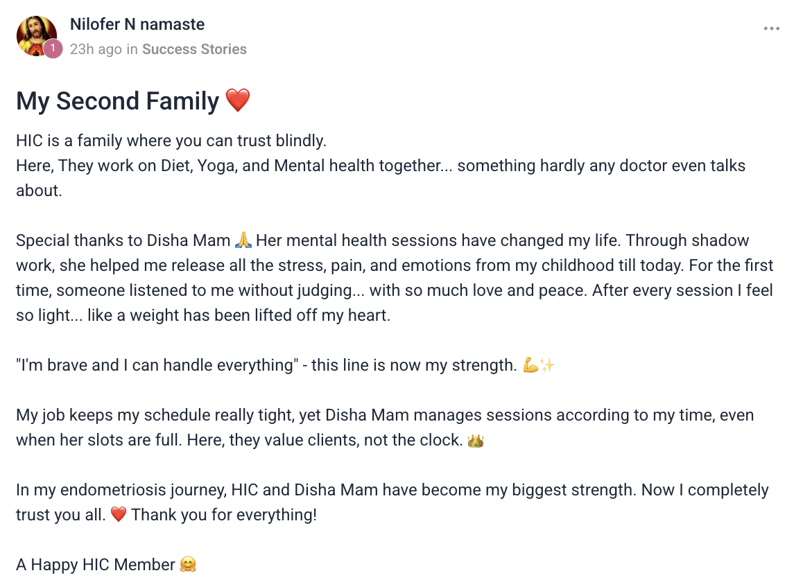 Client testimonial