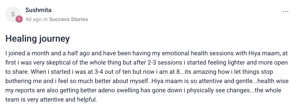 Client testimonial