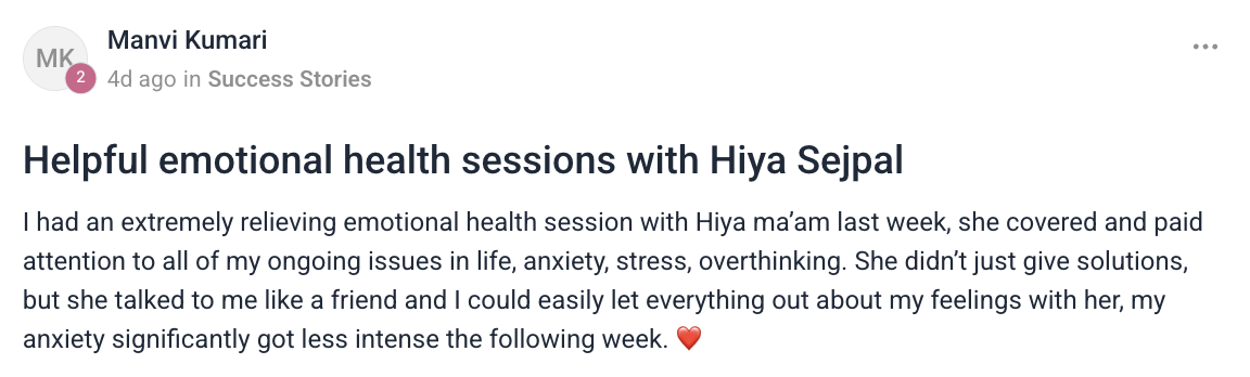Client testimonial
