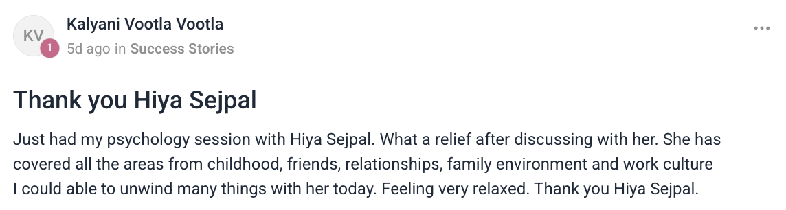 Client testimonial