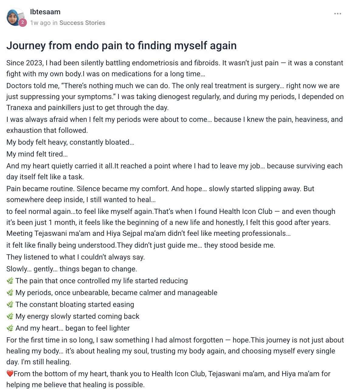Client testimonial