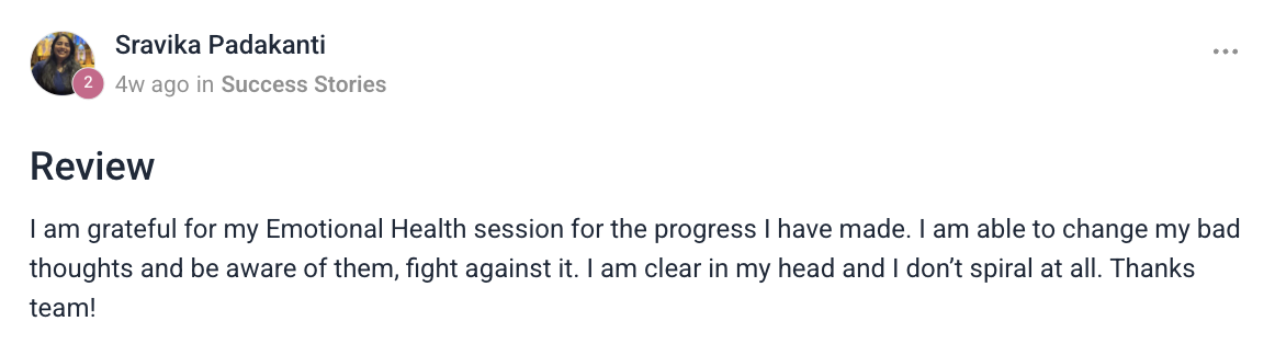 Client testimonial