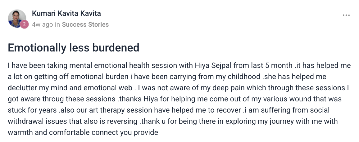 Client testimonial
