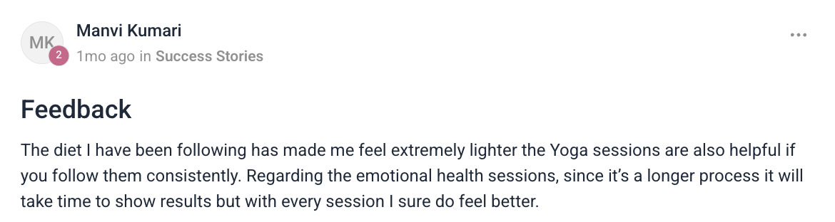 Client testimonial