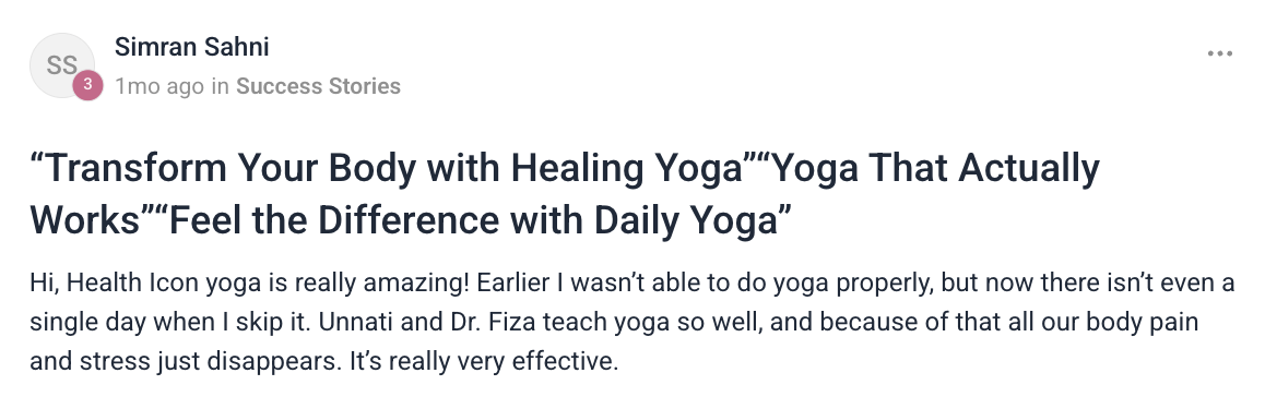 Client testimonial