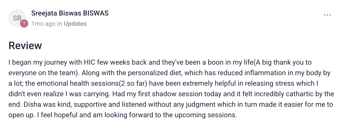 Client testimonial