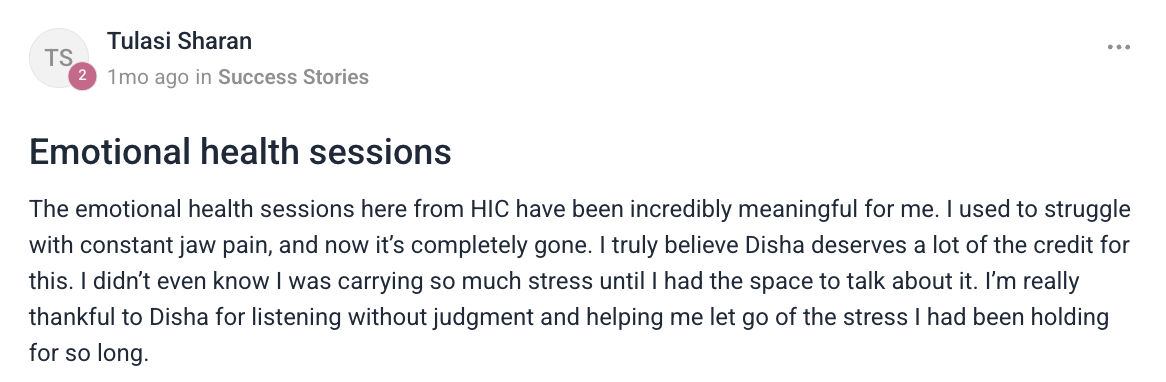 Client testimonial