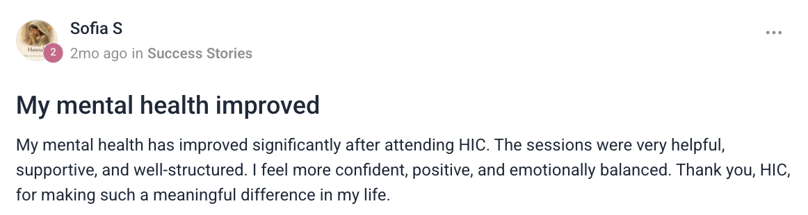 Client testimonial