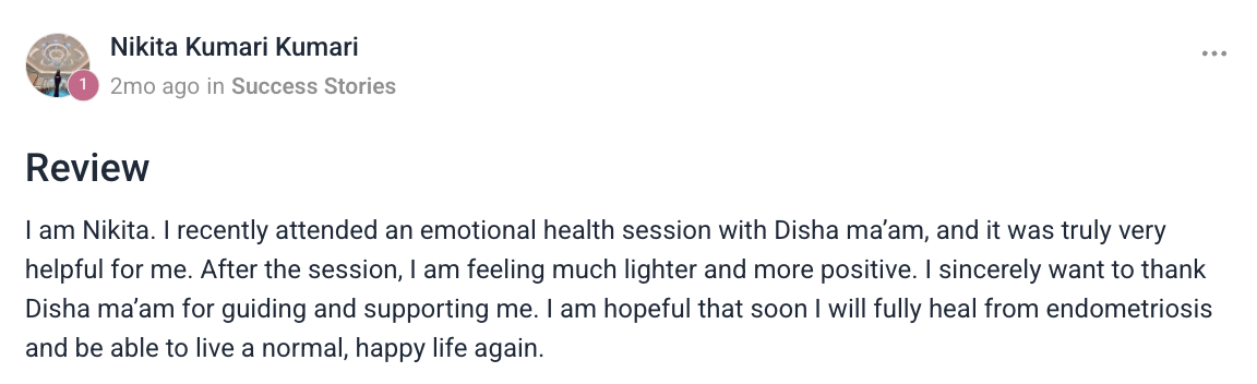Client testimonial