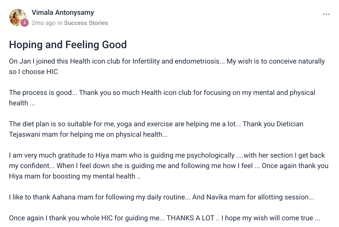 Client testimonial