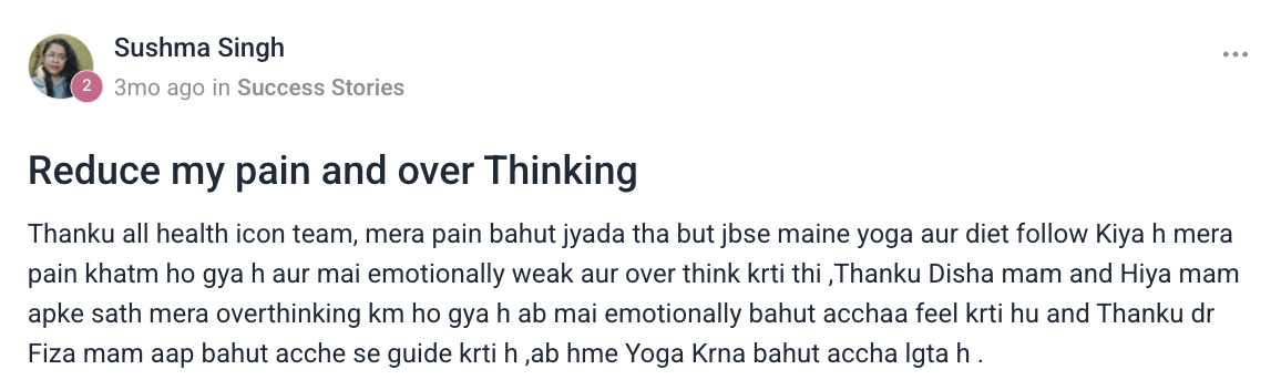 Client testimonial