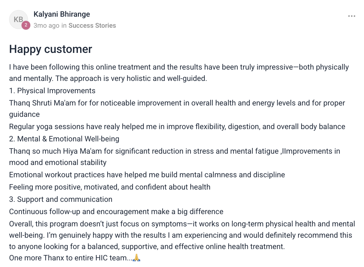 Client testimonial