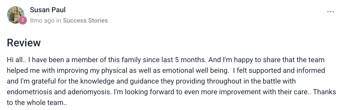 Client testimonial