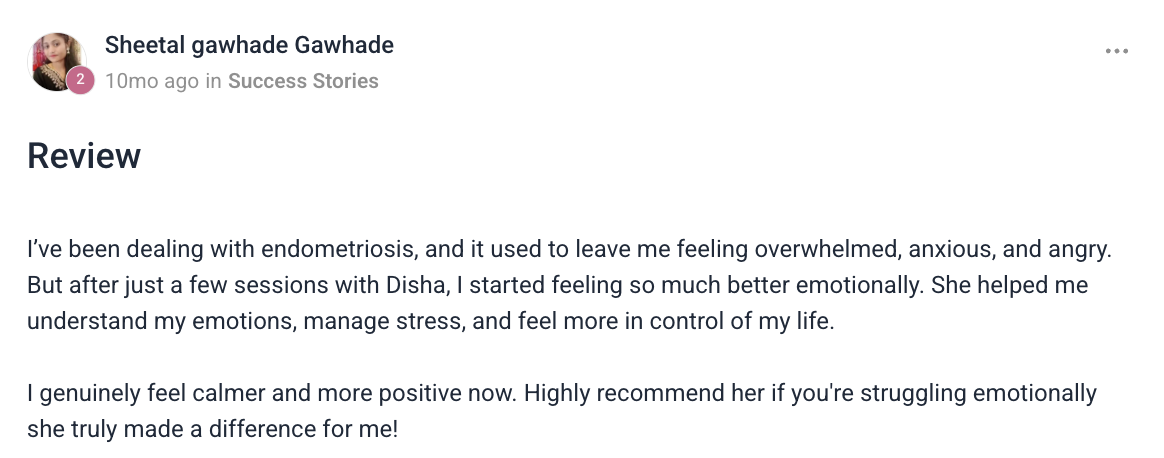 Client testimonial