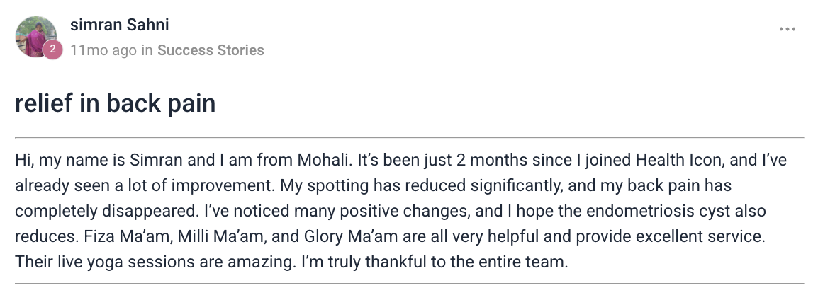 Client testimonial