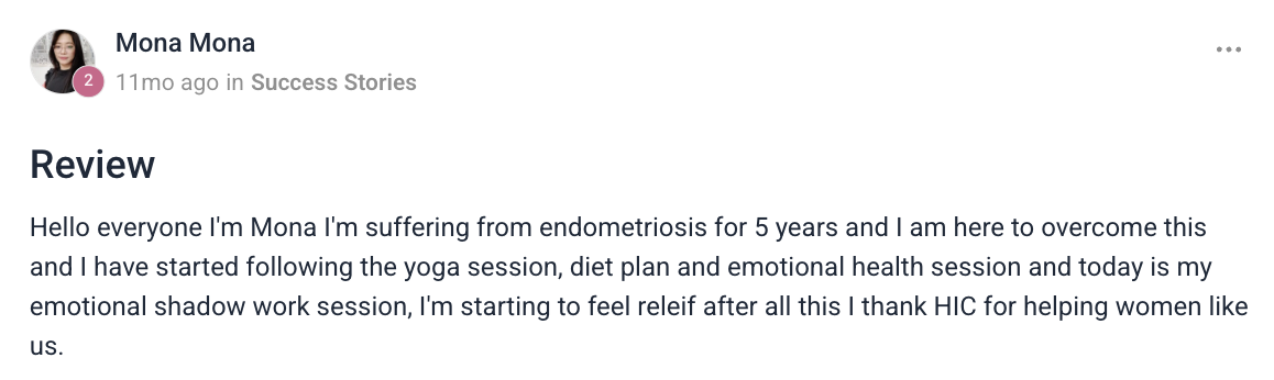 Client testimonial