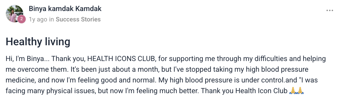 Client testimonial
